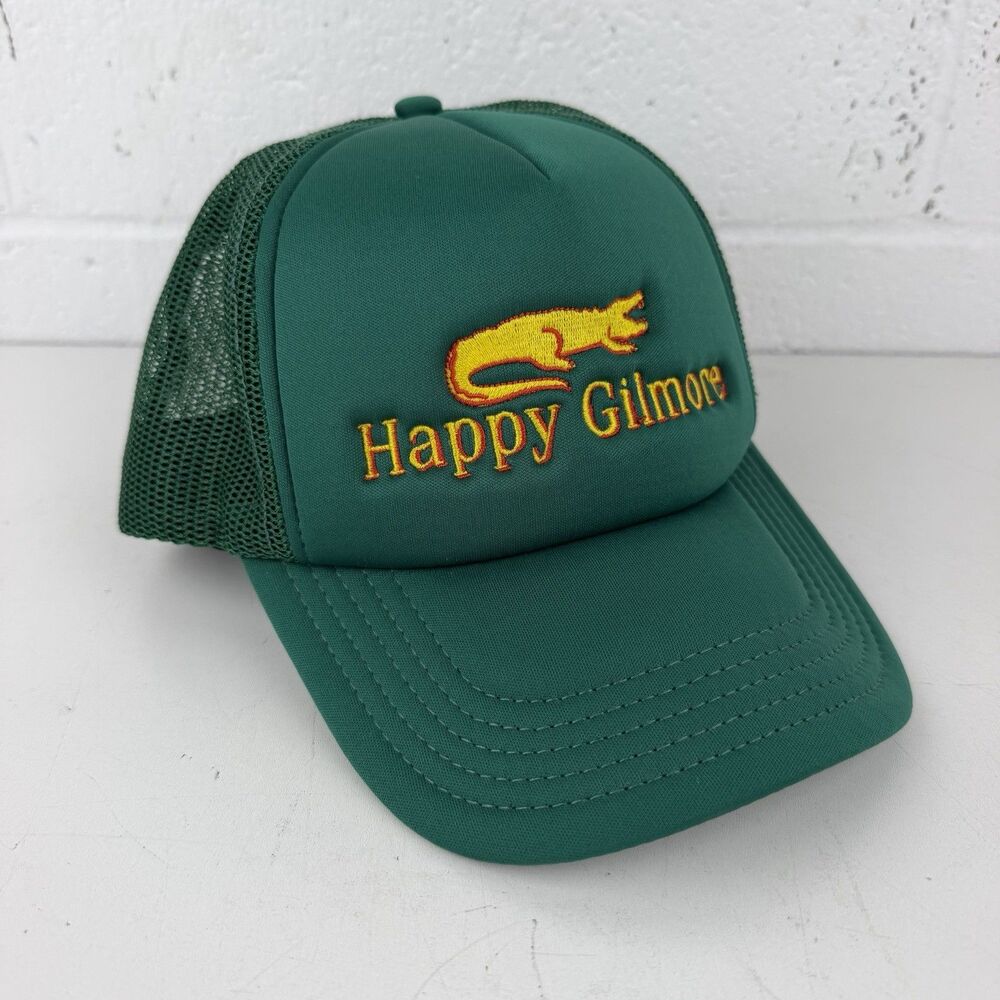 Happy Gilmore Golfer Snapback Hat Alligator Green Yellow Universal Studios
